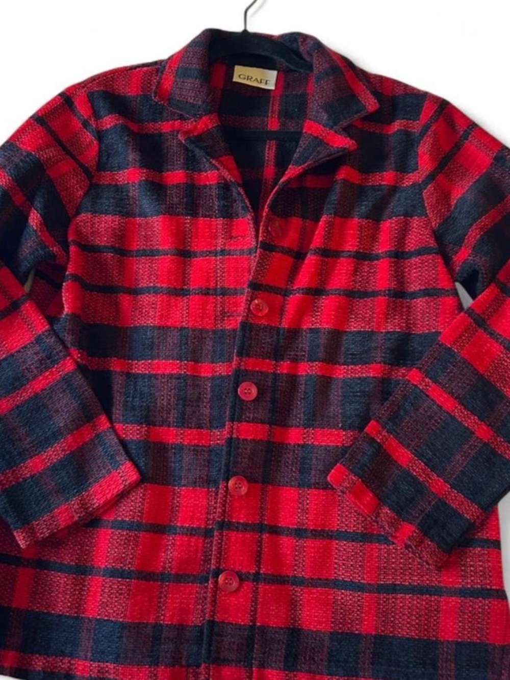 Vintage Graff Red & Black Buffalo Plaid Button-Up Jacket / Shacket